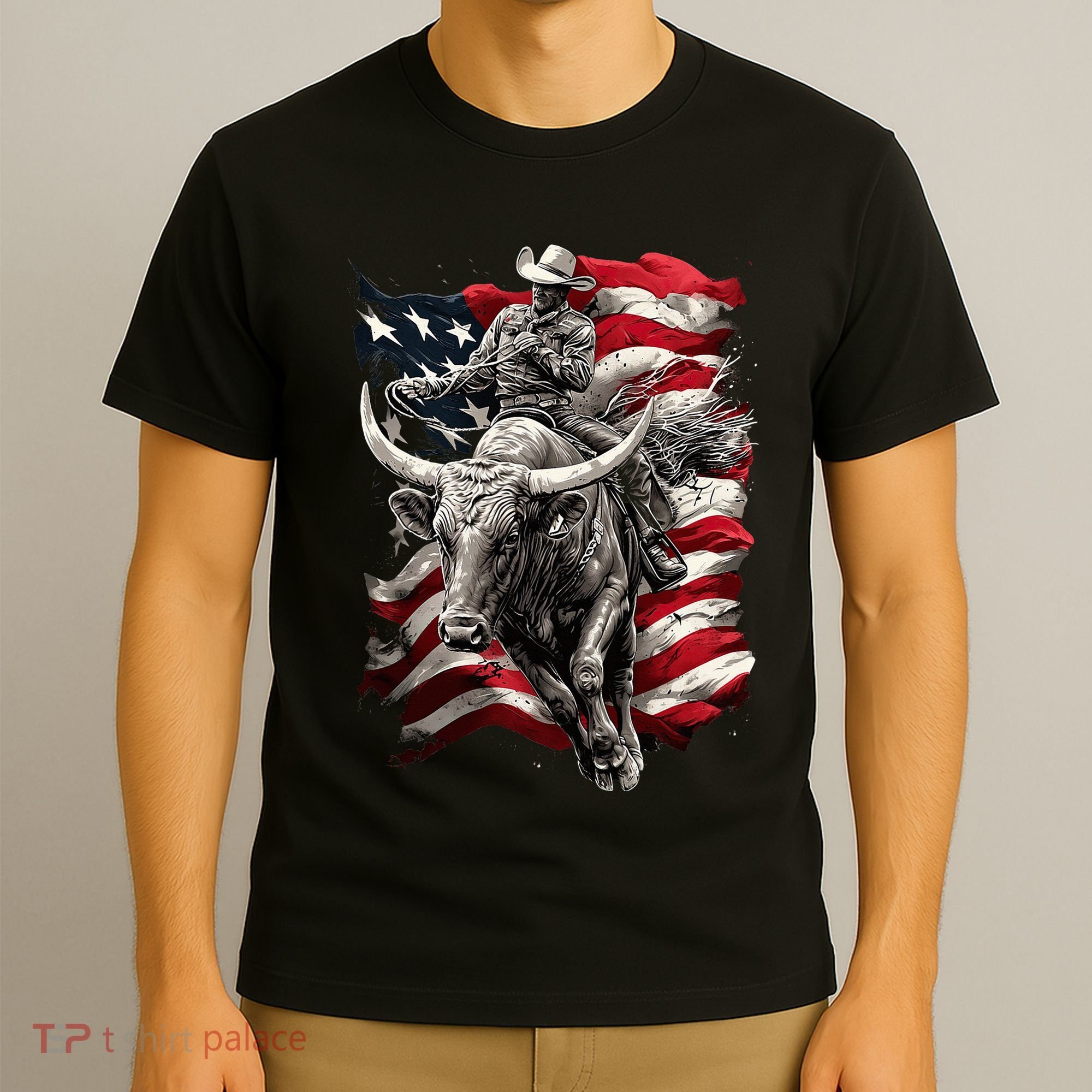 Rodeo Bucking Bull Riding Cowboy Western T-Shirt