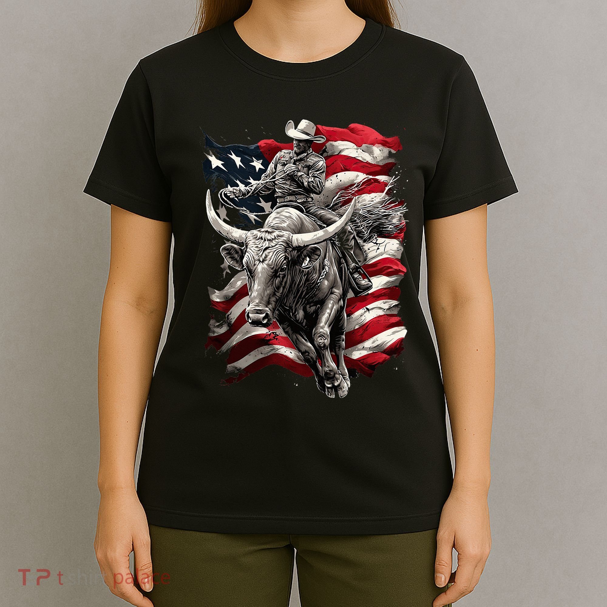Rodeo Bucking Bull Riding Cowboy Western T-Shirt