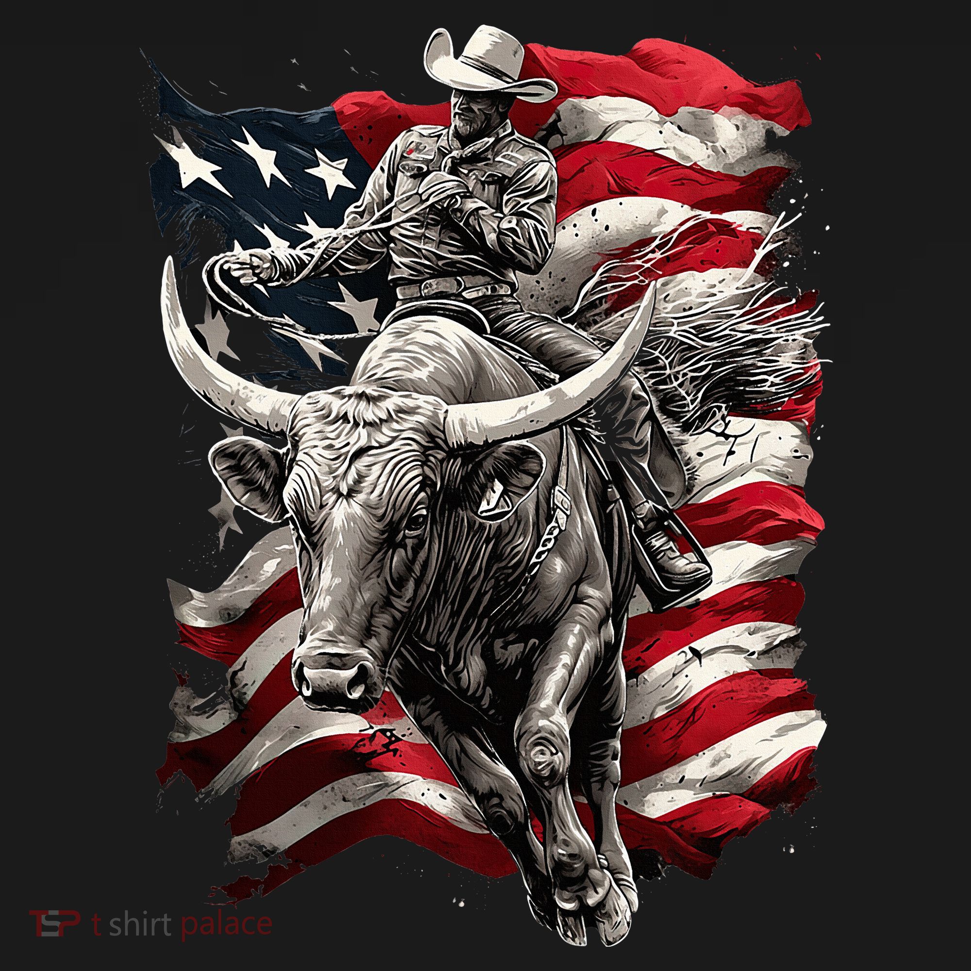 Rodeo Bucking Bull Riding Cowboy Western T-Shirt