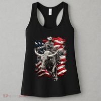 Rodeo Bucking Bull Riding Cowboy Western Women's Tank Top thumb 3