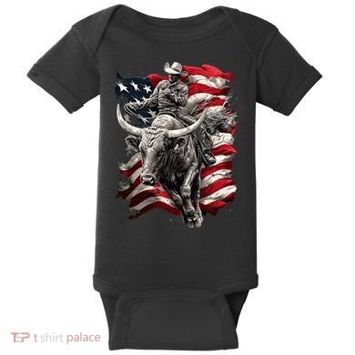 Rodeo Bucking Bull Riding Cowboy Western Baby Bodysuit