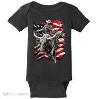 Rodeo Bucking Bull Riding Cowboy Western Baby Bodysuit thumb 0