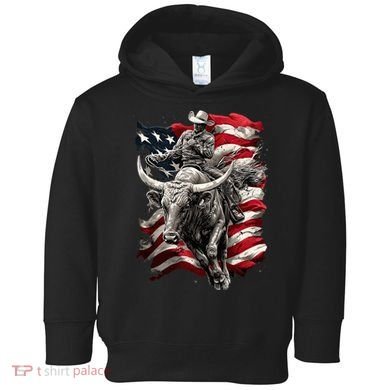 Rodeo Bucking Bull Riding Cowboy Western Toddler Hoodie