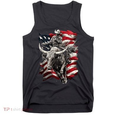 Rodeo Bucking Bull Riding Cowboy Western Tank Top