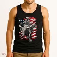 Rodeo Bucking Bull Riding Cowboy Western Tank Top thumb 3
