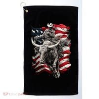 Rodeo Bucking Bull Riding Cowboy Western Golf Towel thumb 0