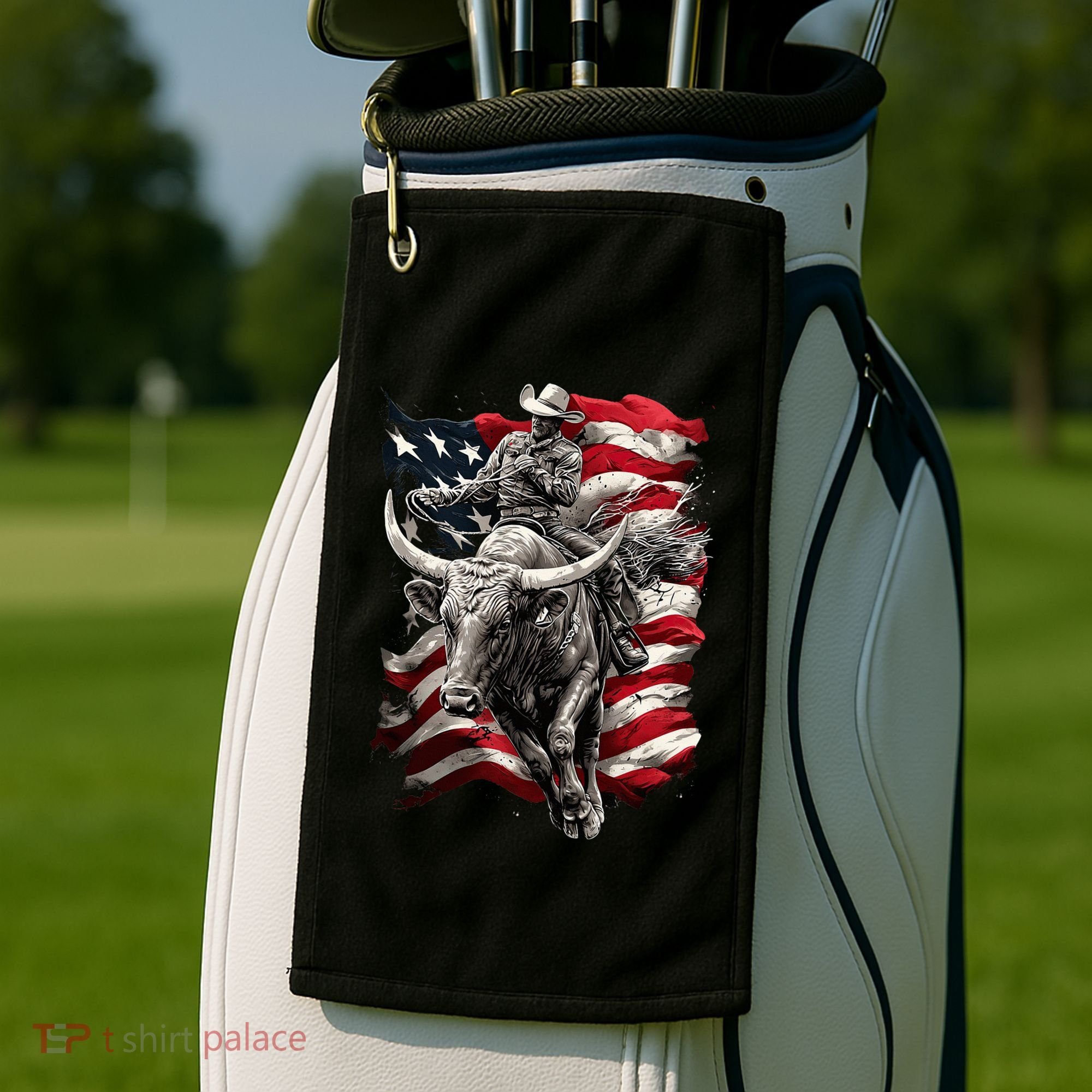 Rodeo Bucking Bull Riding Cowboy Western Golf Towel