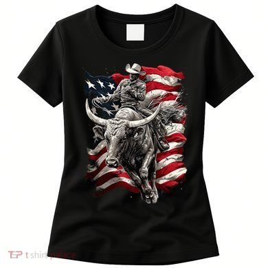 Rodeo Bucking Bull Riding Cowboy Western Women's T-Shirt