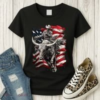 Rodeo Bucking Bull Riding Cowboy Western Women's T-Shirt thumb 3