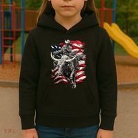 Rodeo Bucking Bull Riding Cowboy Western Kids Hoodie thumb 3