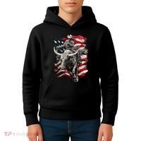 Rodeo Bucking Bull Riding Cowboy Western Kids Hoodie thumb 4