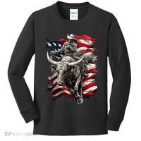 Rodeo Bucking Bull Riding Cowboy Western Kids Long Sleeve Shirt thumb 0