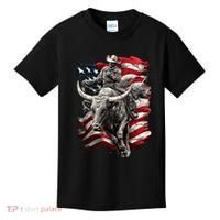 Rodeo Bucking Bull Riding Cowboy Western Kids T-Shirt thumb 0