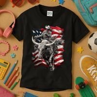 Rodeo Bucking Bull Riding Cowboy Western Kids T-Shirt thumb 3