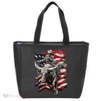 Rodeo Bucking Bull Riding Cowboy Western Tote Bag thumb 0