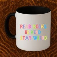 Read Books Be Kind Stay Weird Coffee Mug thumb 2