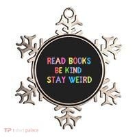 Read Books Be Kind Stay Weird Ornament thumb 0