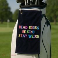 Read Books Be Kind Stay Weird Golf Towel thumb 2