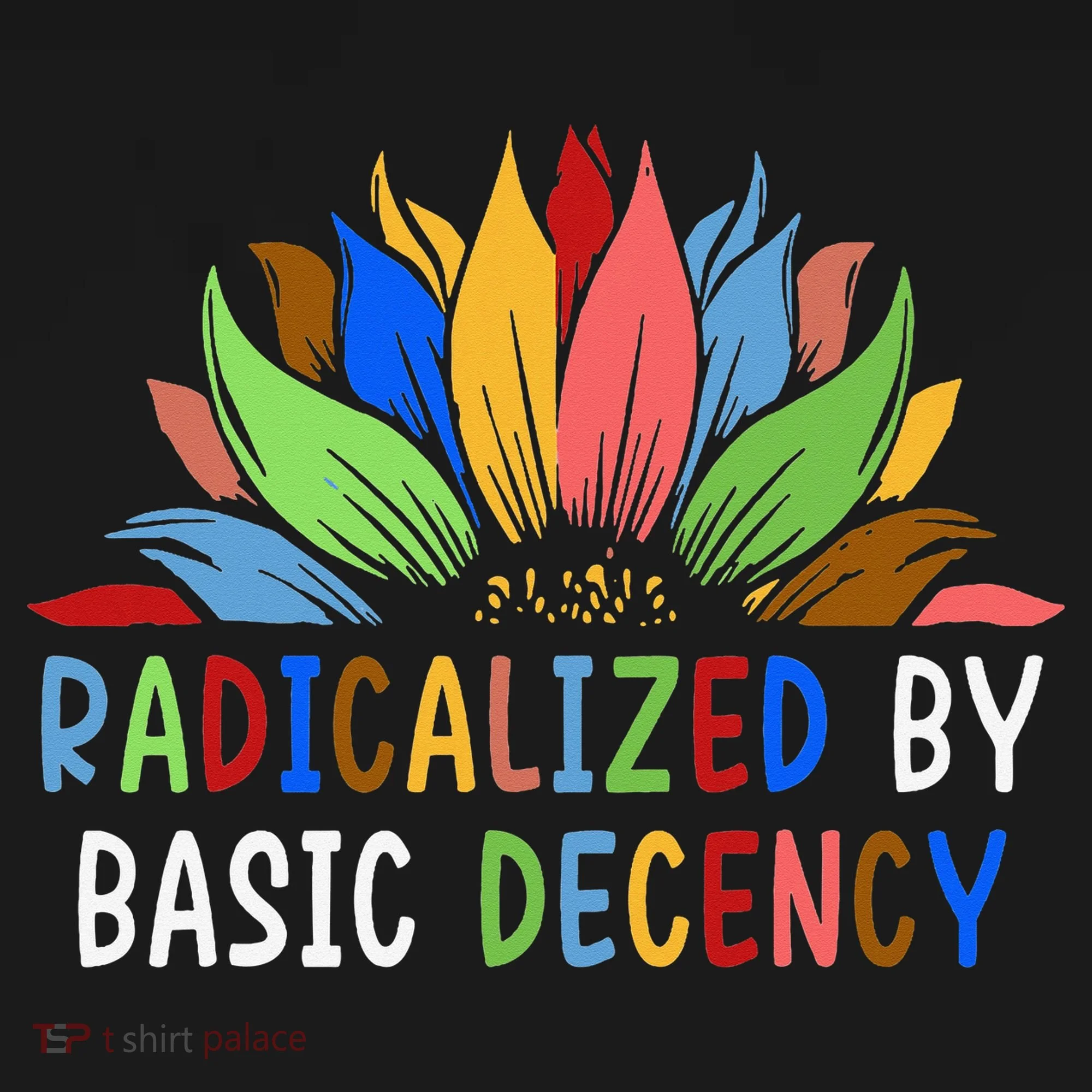 Radicalized By Basic Decency Sunflower Doggie Tank