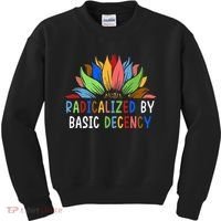 Radicalized By Basic Decency Sunflower Kids Sweatshirt thumb 0