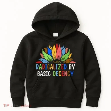 Radicalized By Basic Decency Sunflower Kids Hoodie