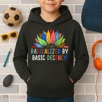 Radicalized By Basic Decency Sunflower Kids Hoodie thumb 2