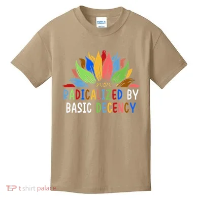 Radicalized By Basic Decency Sunflower Kids T-Shirt