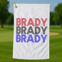 Retro Brady Brady Brady Golf Towel thumb 1