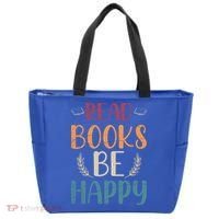 Read Books Be Happy Librarian Book Nerd Gift Reading Cute Gift Tote Bag thumb 0