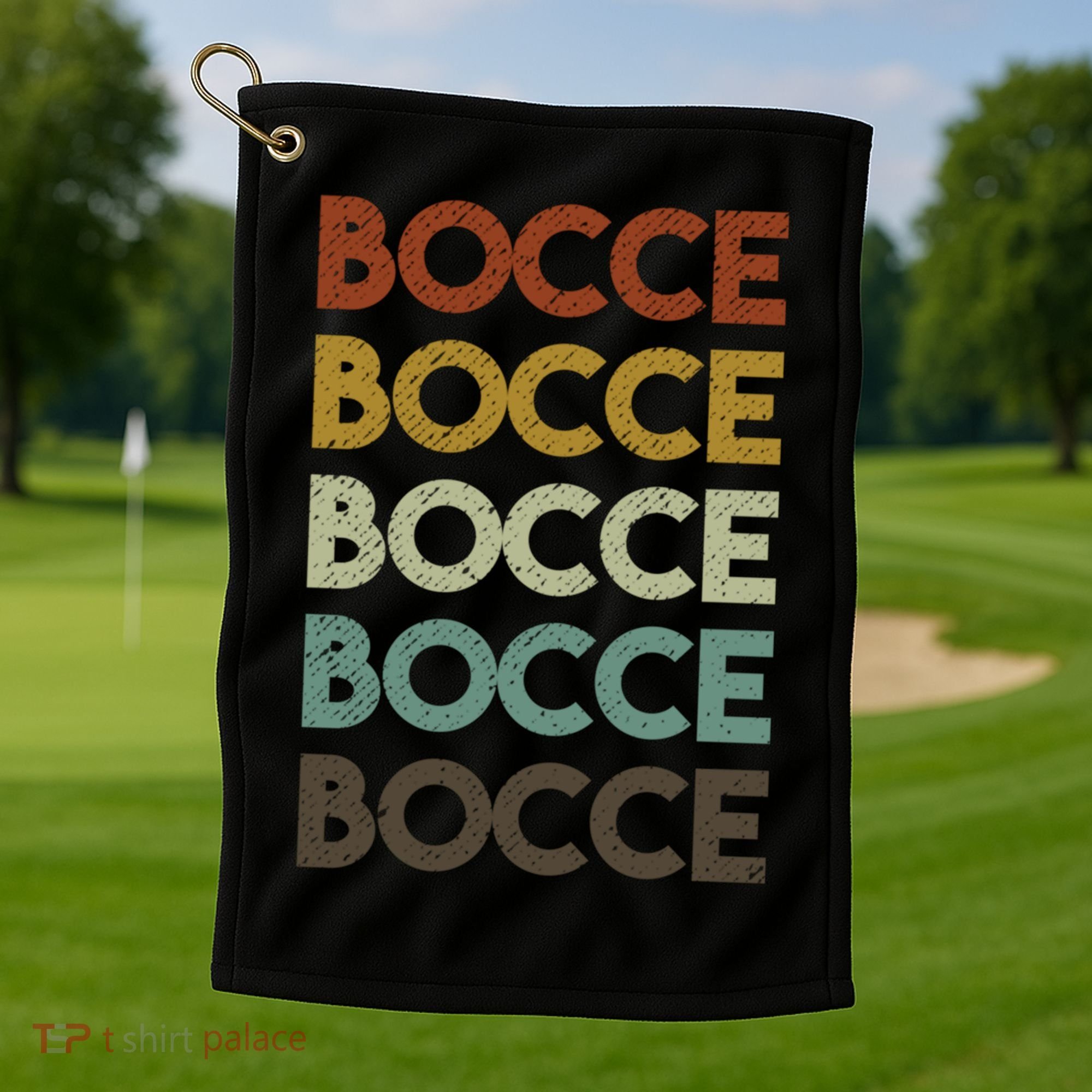 Retro Bocce Ball Cool Gift Golf Towel