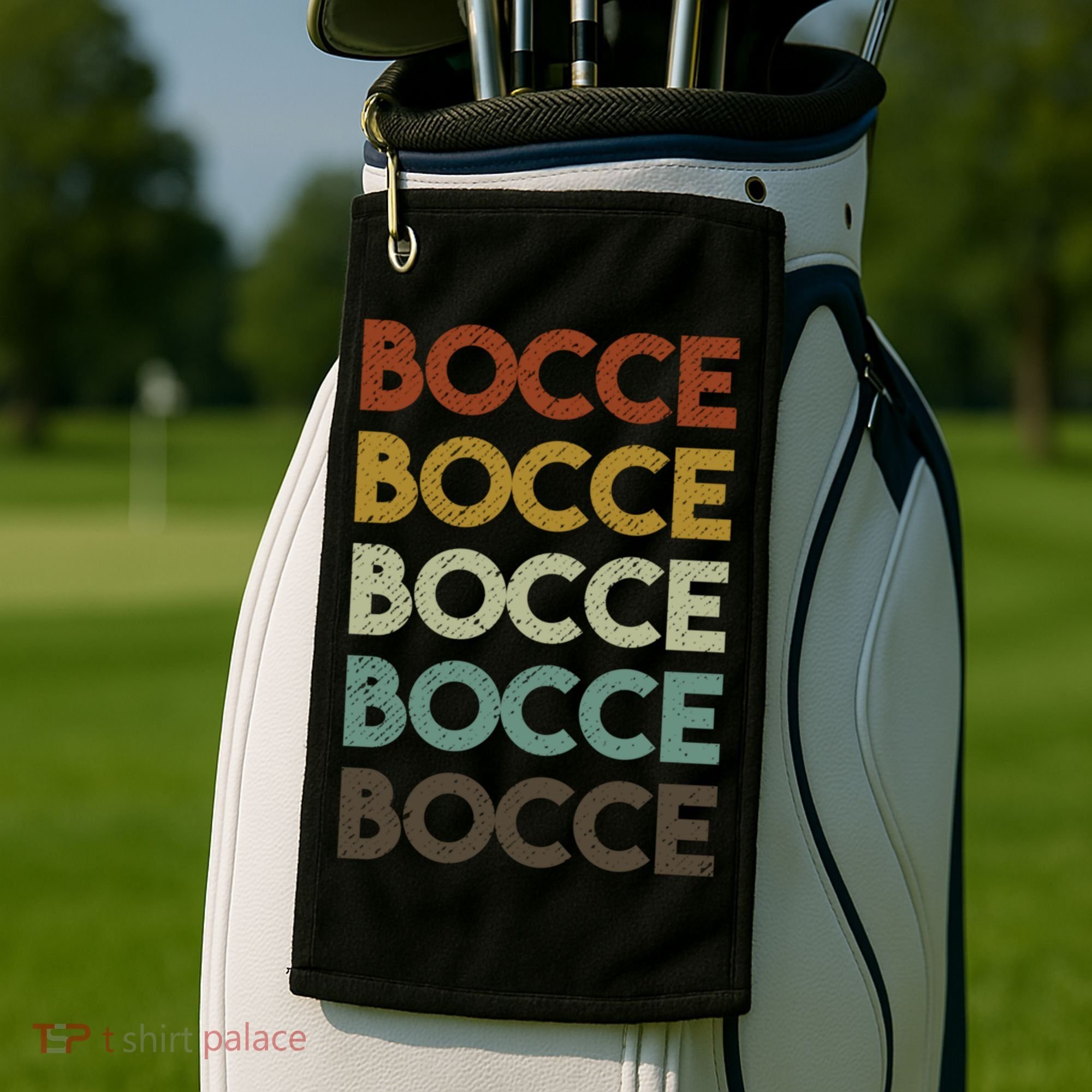 Retro Bocce Ball Cool Gift Golf Towel