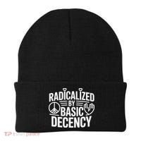 Radicalized By Basic Decency Protest Resist Persist Beanie thumb 0
