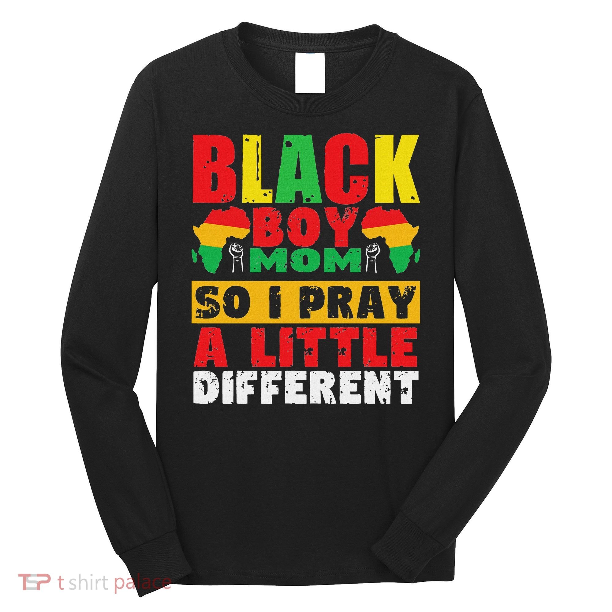 Religious Black Boy Mom Mama Black History Month African Long Sleeve Shirt