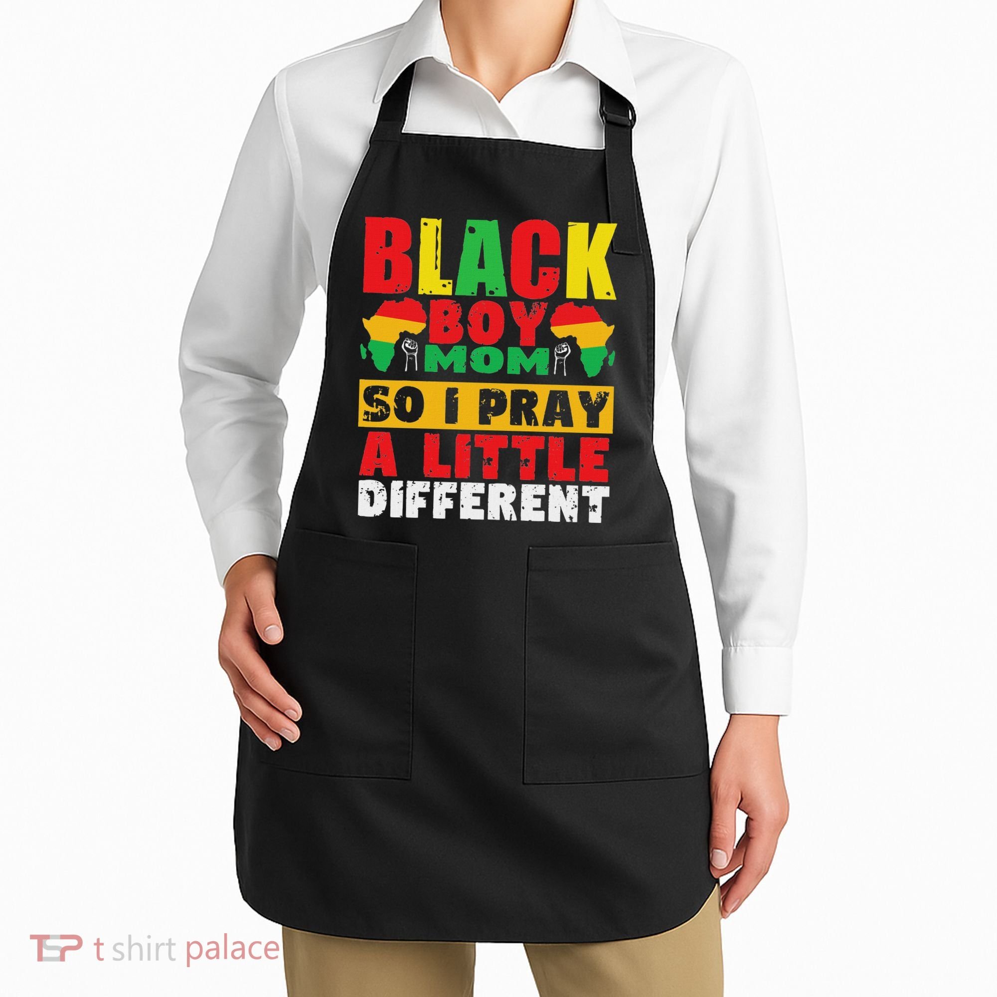Religious Black Boy Mom Mama Black History Month African Apron