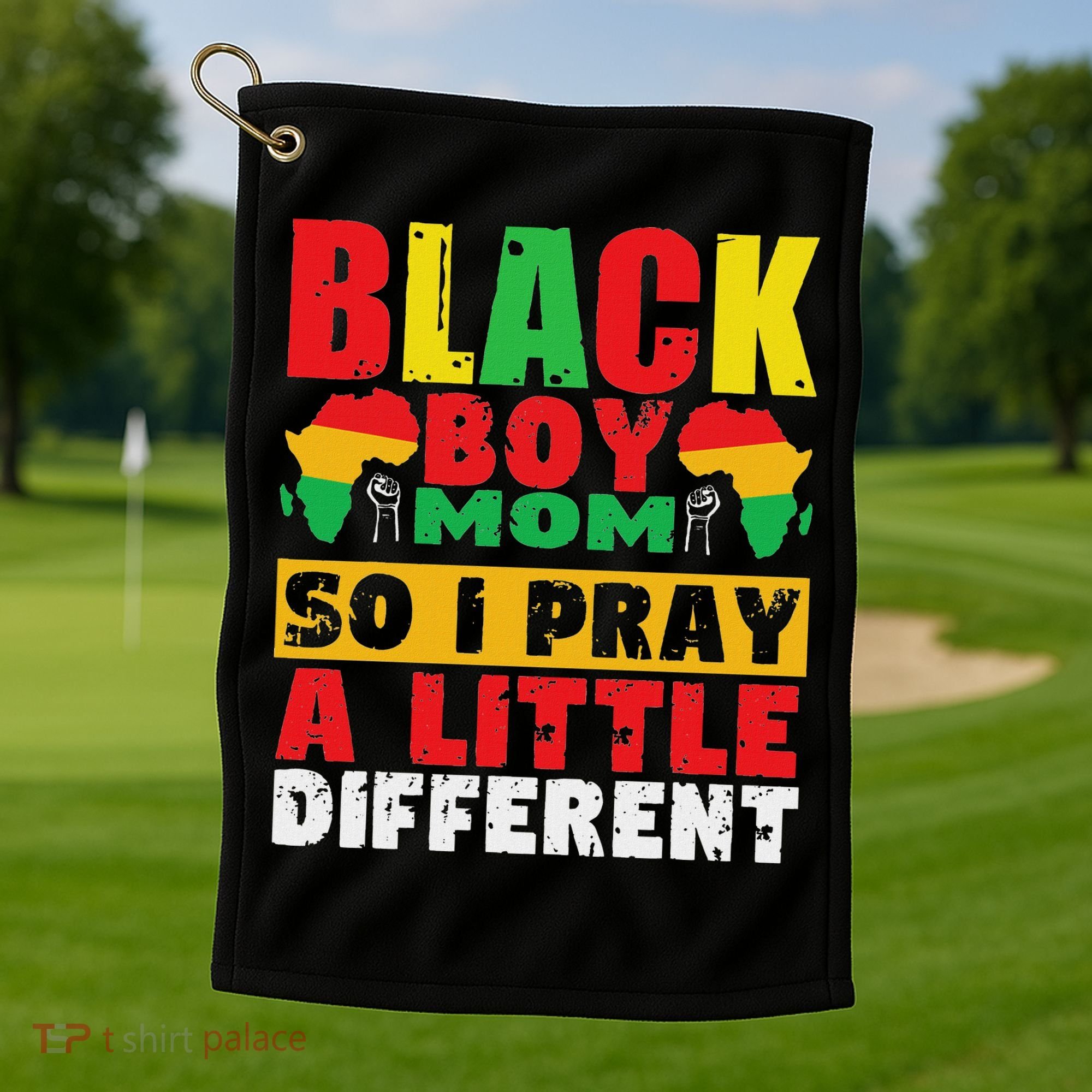 Religious Black Boy Mom Mama Black History Month African Golf Towel