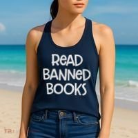 Read Banned Books Women's Tank Top thumb 2
