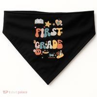 Retro Bye Bruh First Grade Happy Last Day Of School USA-Made Doggie Bandana thumb 0
