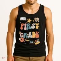 Retro Bye Bruh First Grade Happy Last Day Of School Tank Top thumb 3