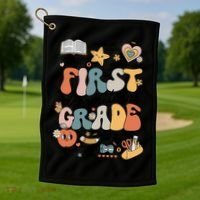 Retro Bye Bruh First Grade Happy Last Day Of School Golf Towel thumb 1