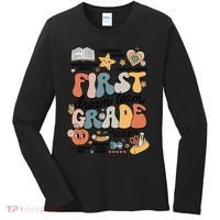 Retro Bye Bruh First Grade Happy Last Day Of School Women's Long Sleeve Shirt thumb 0