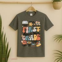 Retro Bye Bruh First Grade Happy Last Day Of School T-Shirt thumb 2