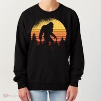 Retro Bigfoot Believer Silhouette Sasquatch Hide And Seek Women's Sweatshirt thumb 0