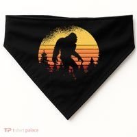 Retro Bigfoot Believer Silhouette Sasquatch Hide And Seek USA-Made Doggie Bandana thumb 0