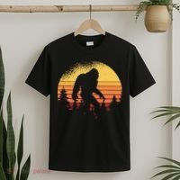 Retro Bigfoot Believer Silhouette Sasquatch Hide And Seek T-Shirt thumb 2