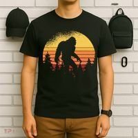 Retro Bigfoot Believer Silhouette Sasquatch Hide And Seek T-Shirt thumb 6