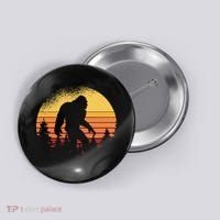 Retro Bigfoot Believer Silhouette Sasquatch Hide And Seek Button thumb 0