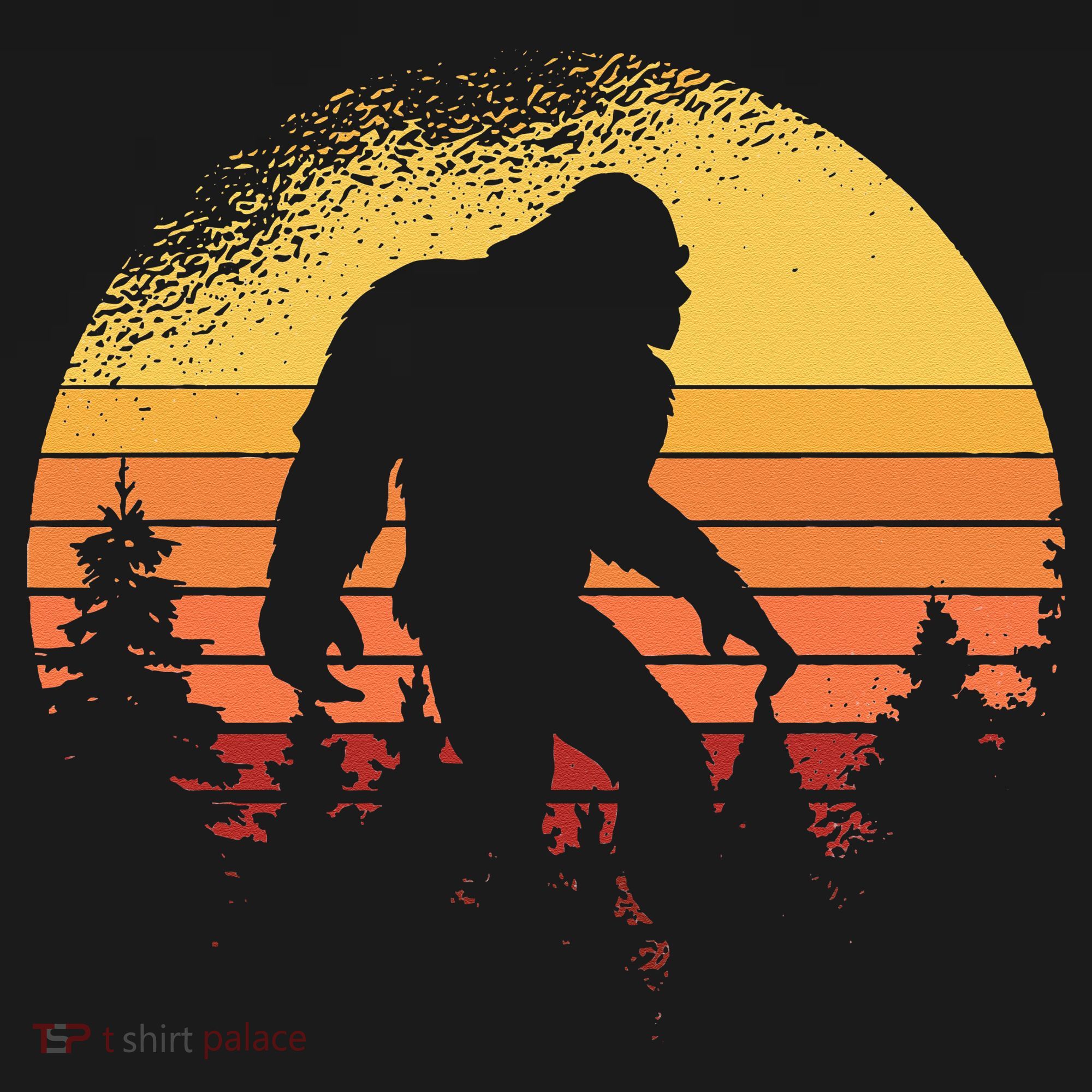 Retro Bigfoot Believer Silhouette Sasquatch Hide And Seek Button