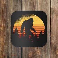 Retro Bigfoot Believer Silhouette Sasquatch Hide And Seek Coaster thumb 0