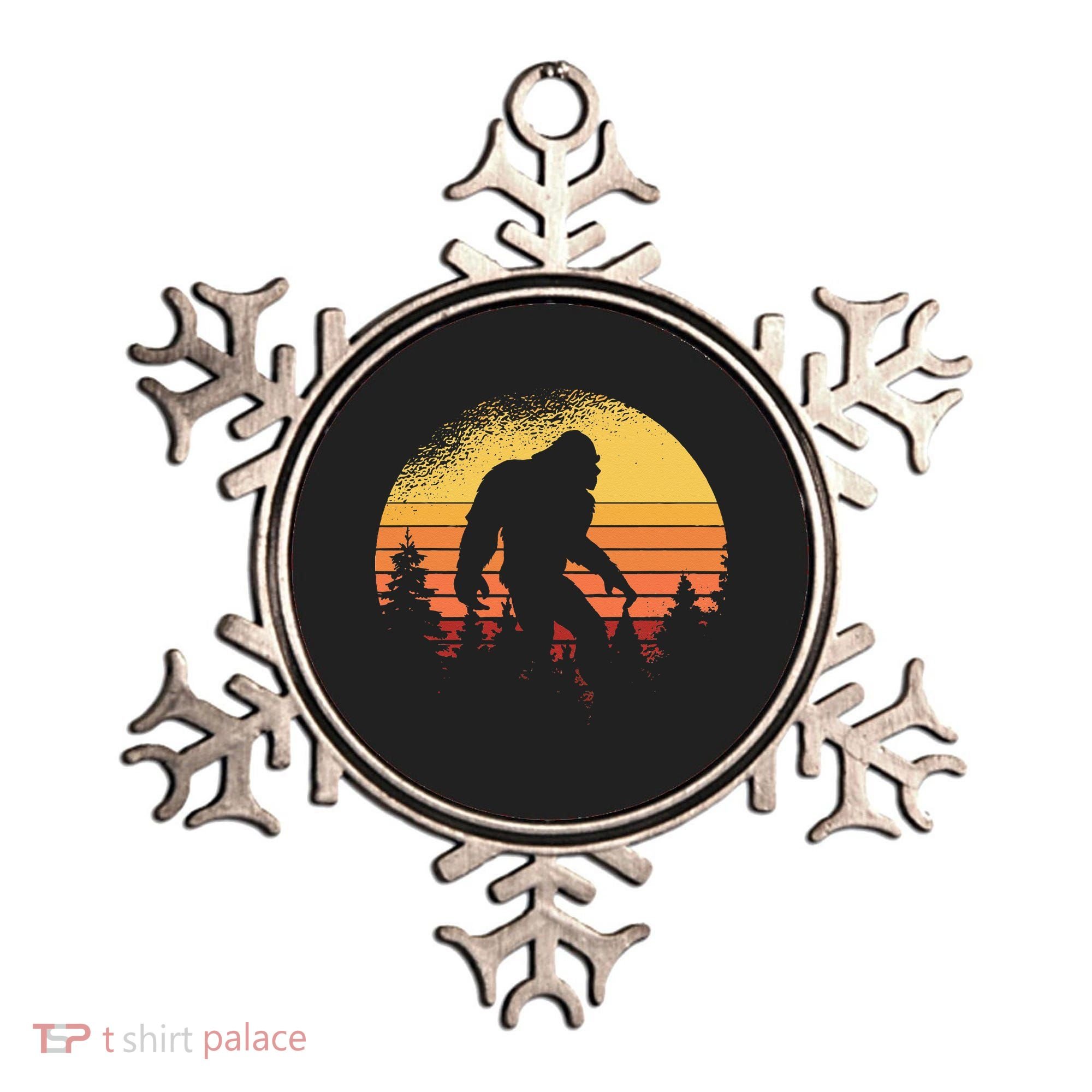 Retro Bigfoot Believer Silhouette Sasquatch Hide And Seek Ornament
