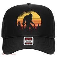 Retro Bigfoot Believer Silhouette Sasquatch Hide And Seek Hat thumb 0